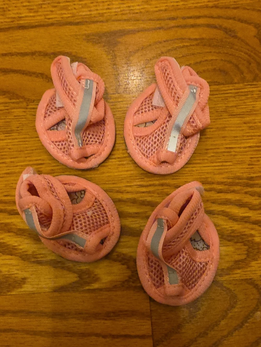 New Pink Breathable Mesh Dog Paw Protectors with Reflective Trim -